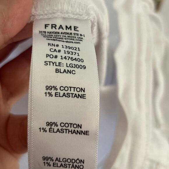 Frame Le Garcon White Straight Leg Ankle Length Jeans - Picture 6 of 7